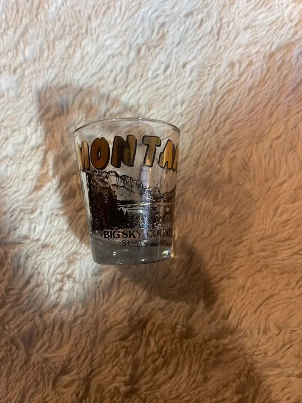 Montana Big Sky Country Souvenir Shot Glass - Yellow & Black Print